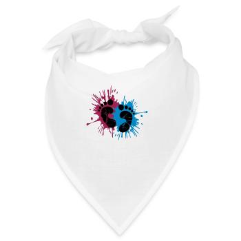 Tinte Baby Füße - Bandana - Weiß - Vorne