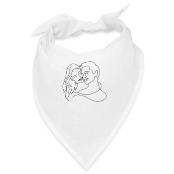 Couple Zeichnung Abstrakt - Bandana - Weiß - Vorne