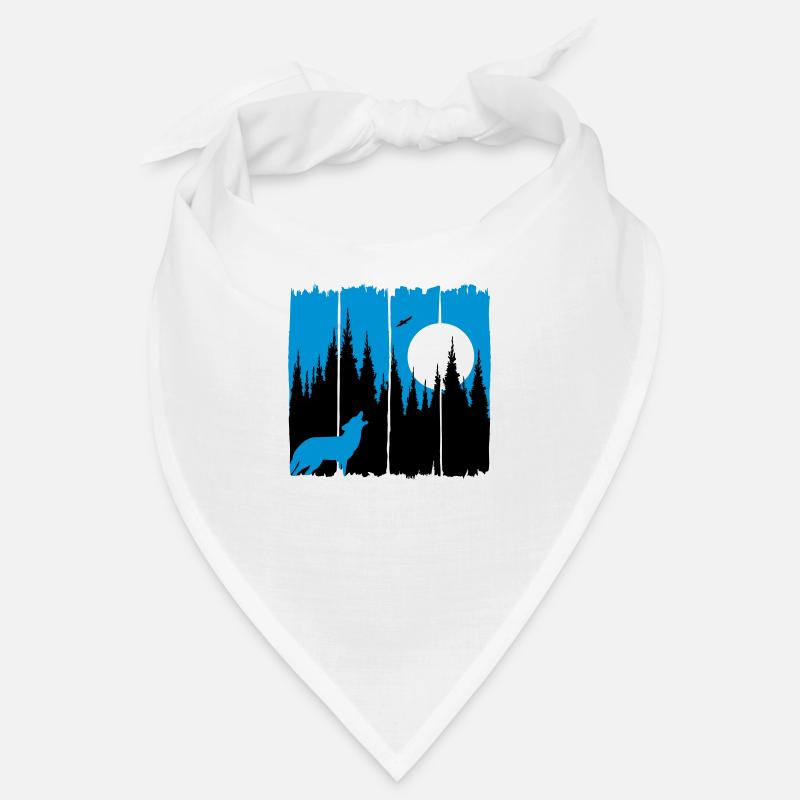 Wolf vor Mond/Sonne Waldbewohner Waldtier Geschenk Bandana