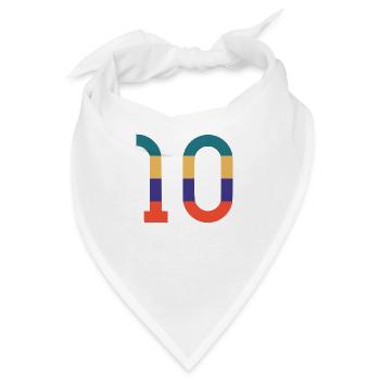 Die Zahl 10 - Bandana - Weiß - Vorne