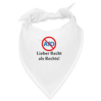 Gegen AfD! Recht statt Rechts - Bandana - Weiß - Vorne