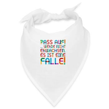 T-Shit mit lustigem Spruch über das Erwachsensein - Bandana - Weiß - Vorne