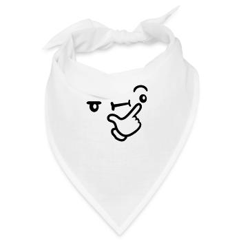 Grübeln Gesicht Nachdenklich - Bandana - Weiß - Vorne