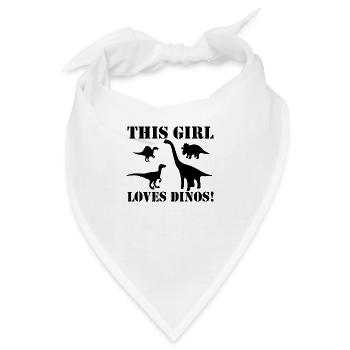 Dinosaurier Dino Dinosaur - Bandana - Weiß - Vorne