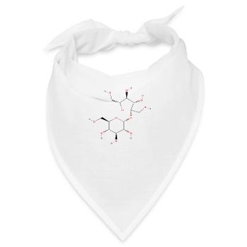 Zuckermolekül - Farbige Strukturformel - Bandana - Weiß - Vorne