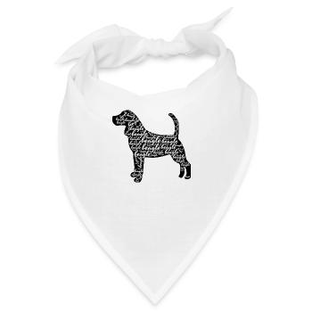 Beagle Silhouette Race Hund Wortwolke - Bandana - Weiß - Vorne
