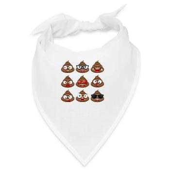 Poop-Emojis - Bandana - Weiß - Vorne