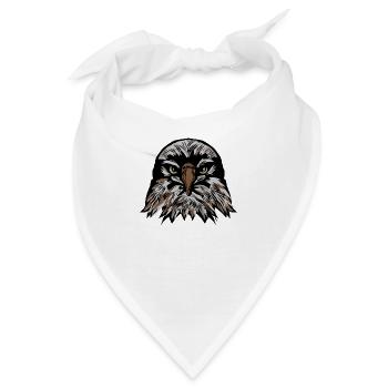 Kopf-Adler-Zeichnung Phantasie - Bandana - Weiß - Vorne