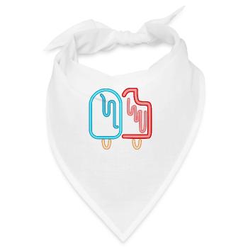 Neon Eis-Creme die kühlende Erfrischung im Sommer - Bandana - Weiß - Vorne