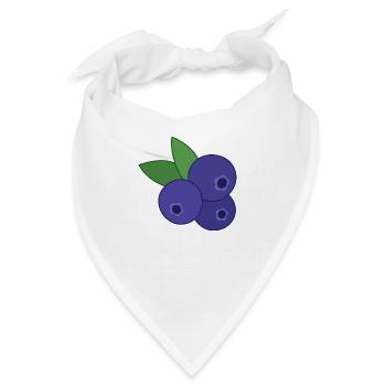 Blaubeere Heidelbeere - Bandana - Weiß - Vorne