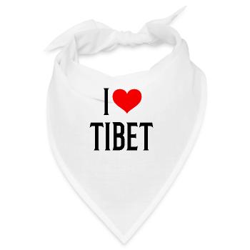 I heart tibet - ich liebe Tibet - Bandana - Weiß - Vorne