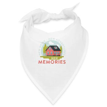 Housewarming New Home New Adventures New Memories - Bandana - Weiß - Vorne