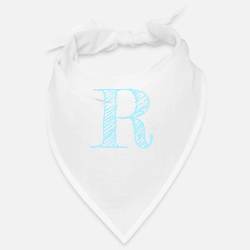 Buchstabe "R" Comic Blau - Bandana - Weiß
