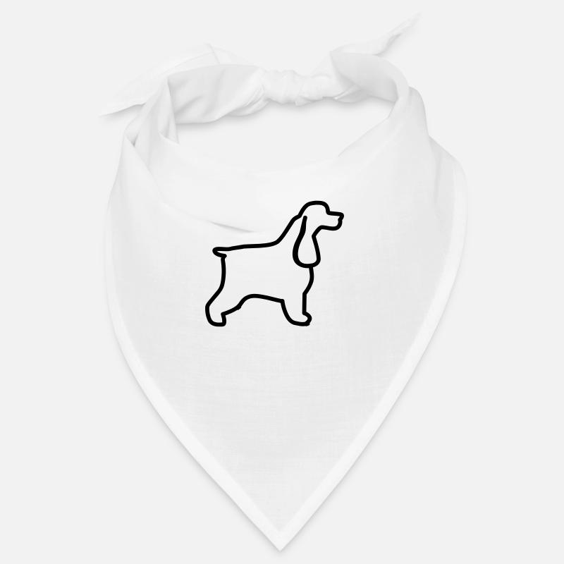 Plan cocker anglais - Bandana - blanc