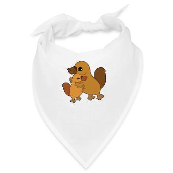 Schnabeltier Familie Umarmen - Bandana - Weiß - Vorne