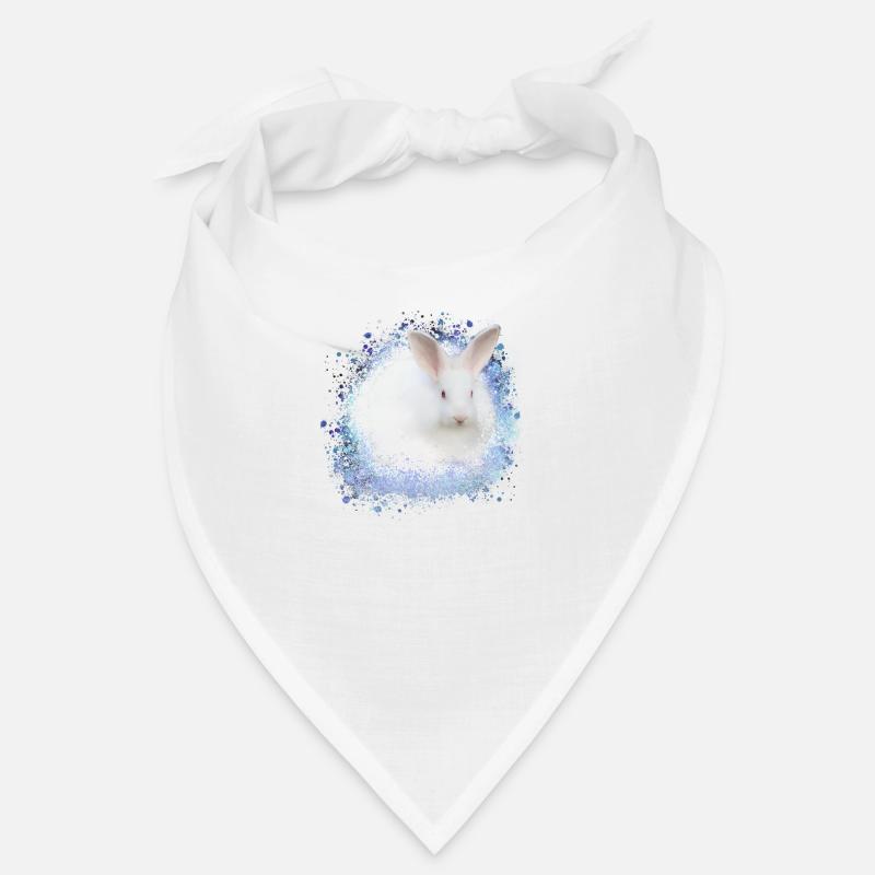 lapin blanc, lapin, graffiti, bleu Bandana