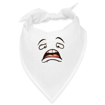 Lazy Face Cartoon - Bandana - Weiß - Vorne