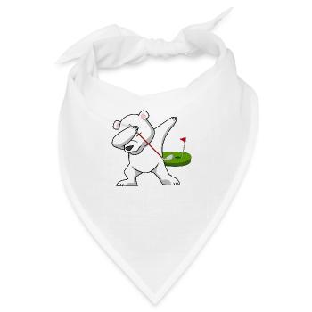 dab dabbing eisbär golf bear ballsportart polar 18 - Bandana - Weiß - Vorne