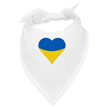 Flagge der Ukraine, ich bin mit der Ukraine - Bandana - Weiß - Vorne
