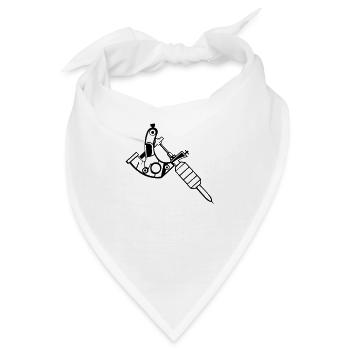 Tattoo Maschine - Bandana - Weiß - Vorne