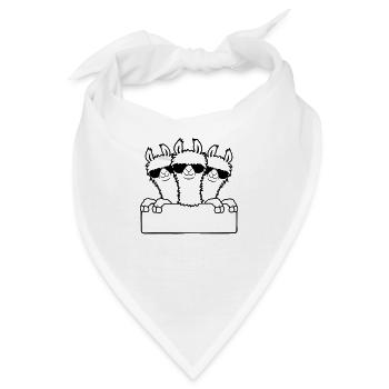 Team Lamas Freunde Schild - Bandana - Weiß - Vorne