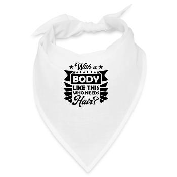 Who Needs Hair Spruch - Bandana - Weiß - Vorne