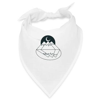 BOHO Moon Mountains Gipfel und Reflexion - Bandana - Weiß - Vorne