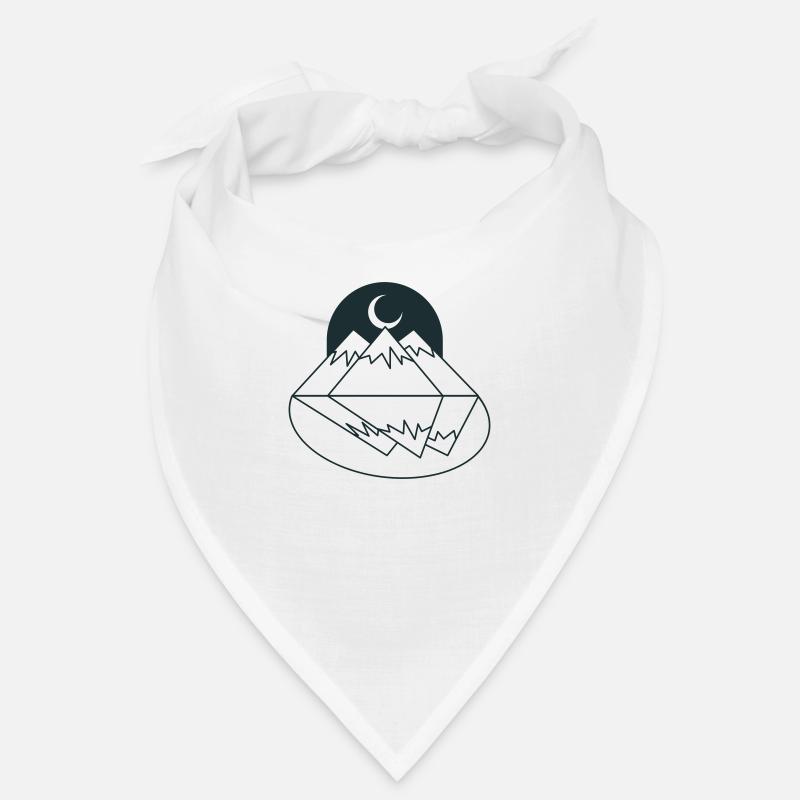 BOHO Moon montagnes sommets et reflet Bandana