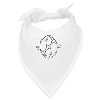 koi FISH ying und yang - Bandana - Weiß - Vorne