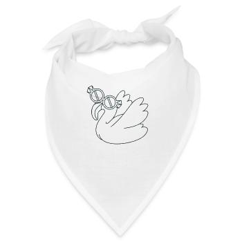 Flamingo mit kühler Brille - Bandana - Weiß - Vorne