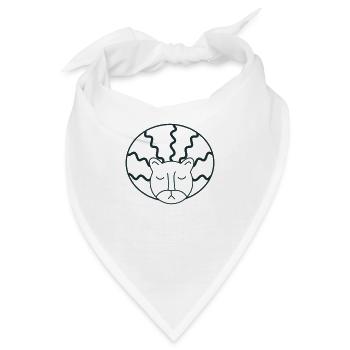 Afro-Löwenkopf - Bandana - Weiß - Vorne