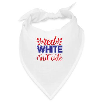 Rotweiß und niedlich - Bandana - Weiß - Vorne