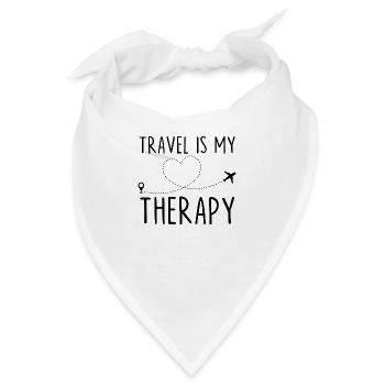 Reisen ist meine Therapie - Bandana - Weiß - Vorne