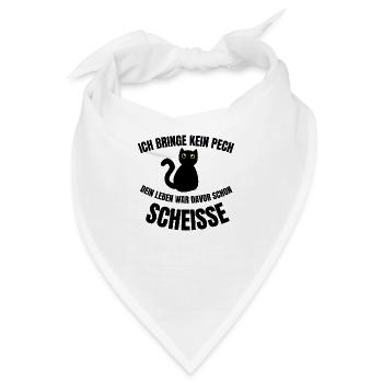 schwarze katze pech unglück - Bandana - Weiß - Vorne