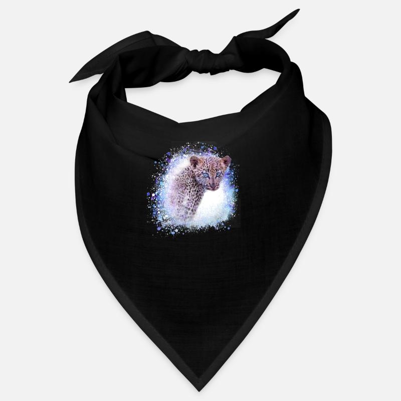 léopard, chat, chat sauvage, graffiti, peinture, bleu Bandana