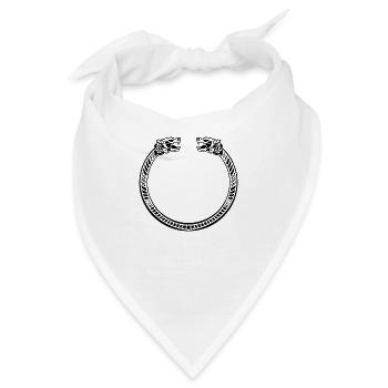 Wikinger Zeichen Fenrir Fenriswolf Armband Wölfe - Bandana - Weiß - Vorne
