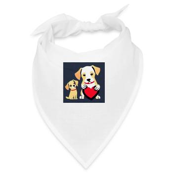 Hund Liebe Zuneigung Illustration Hundeliebhaber - Bandana - Weiß - Vorne