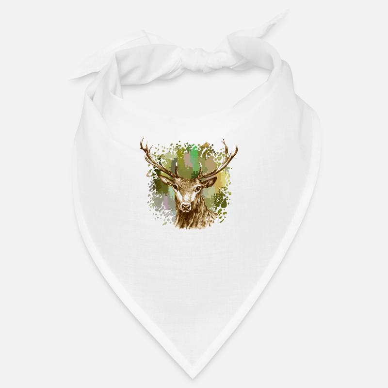 Hirsch - Bandana - Weiß