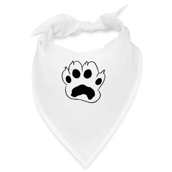 Katzenpfote Pfote Katze Vektor Geschenkidee - Bandana - Weiß - Vorne