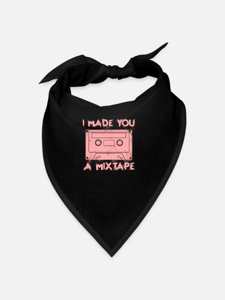 Je t’ai fait une mixtape, ambiance vintage rétro des années 80 - Bandana - noir - Devant