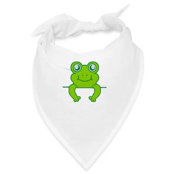 Schild Mauer Frosch Comic - Bandana - Weiß - Vorne