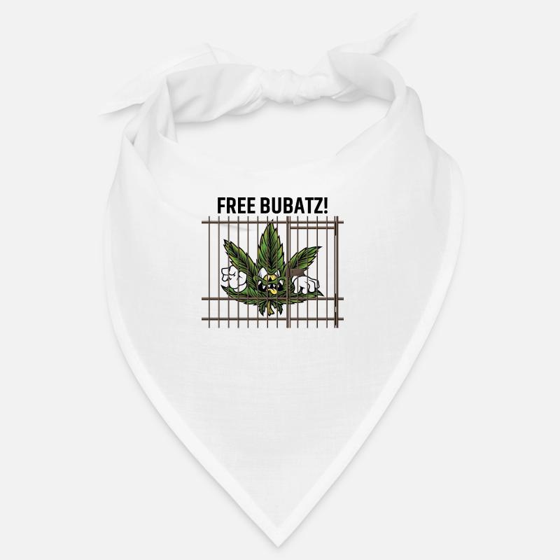 FREE BUBATZ! Cartoon Cannabisblatt hinter Gittern Bandana