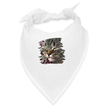 Katzengesicht 6 - Bandana - Weiß - Vorne