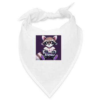kaweii racoon playing computer games - Bandana - Weiß - Vorne