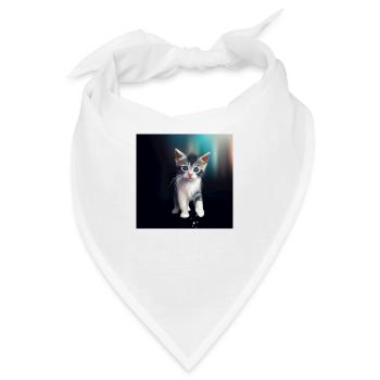 cute cat - Bandana - Weiß - Vorne