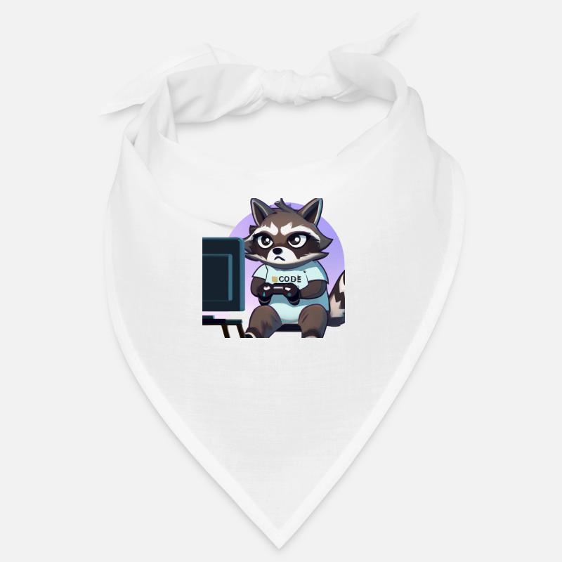 Racoon Playing Computer Games Bandana