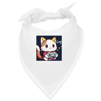 kaweii cat playing computer games - Bandana - Weiß - Vorne