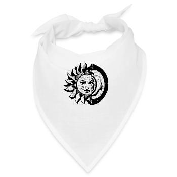 Sonne Mond Mosaik Astrologie mystisch Symbol 08 - Bandana - Weiß - Vorne