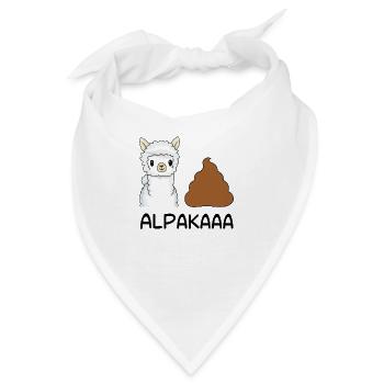 Alpaka Lama Kaka lustiger Spruch - Bandana - Weiß - Vorne