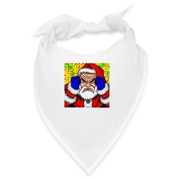Weihnachtsmann mit schlechter Laune - Bandana - Weiß - Vorne